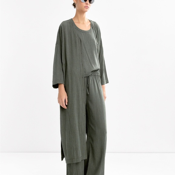 PARFOIS Elegant Green Women's Long Textured Dress